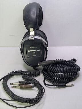 Vintage Craig 9418 Quadraphones 4 Channel Headphones Japan Dual Plugs Untested